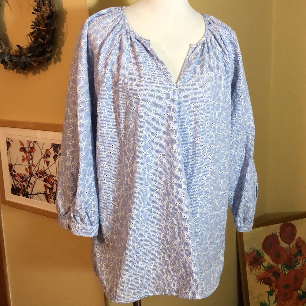 LILLY PULITZER size XLarge Gold LOGO buttons Long Tunic Floral Preppy $228 NEW